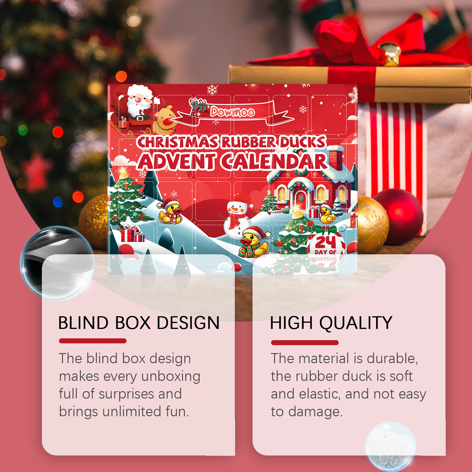 24 Grid Christmas Advent Rubber Squeeze Toy