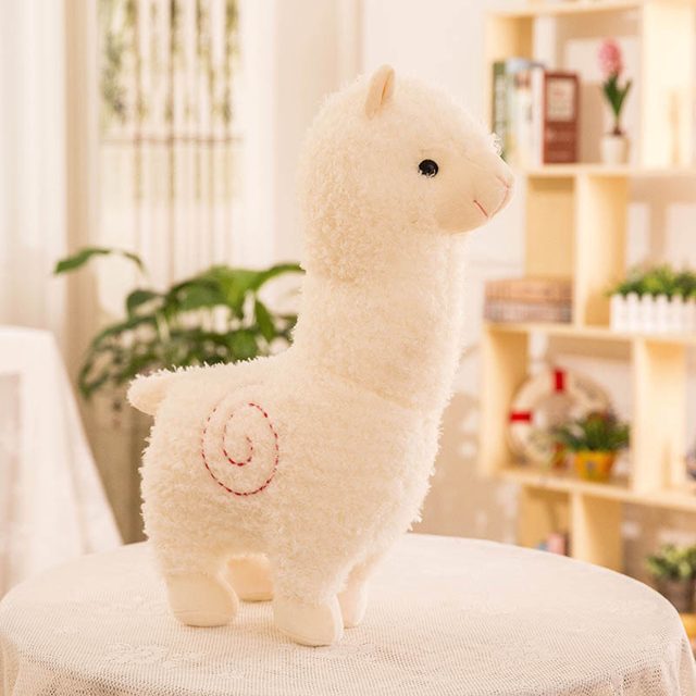 Fluffy White Alpaca Plush