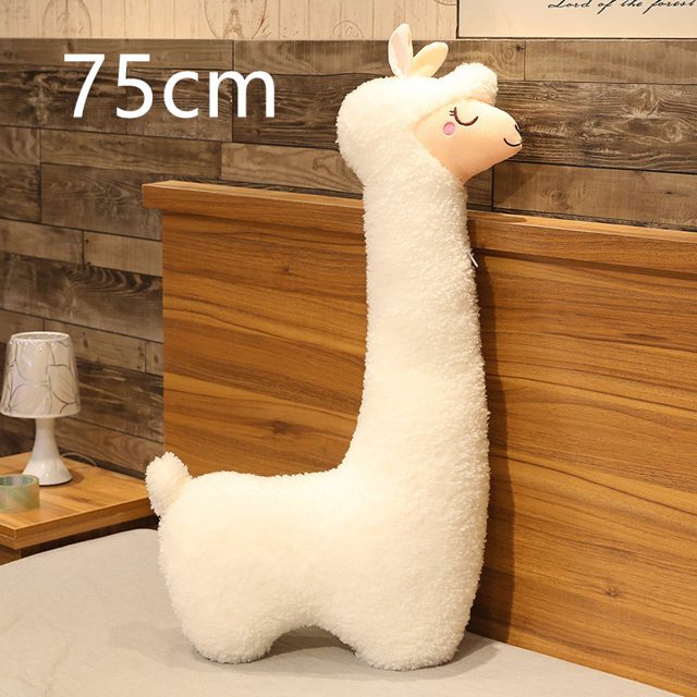 Fluffy Alpaca Long Pillow Plush