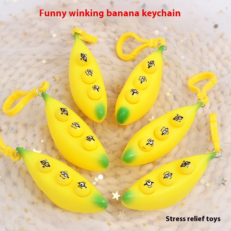 Banana Bubble-Pop Fidget Keychain โ photo 2
