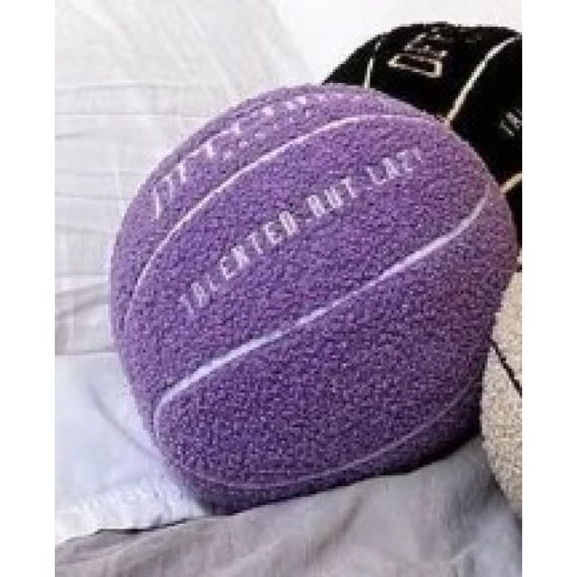 Fuzzy Basketball Cushion Plush