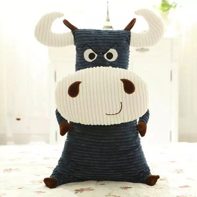 Grumpy Corduroy Cow Pillow Plush