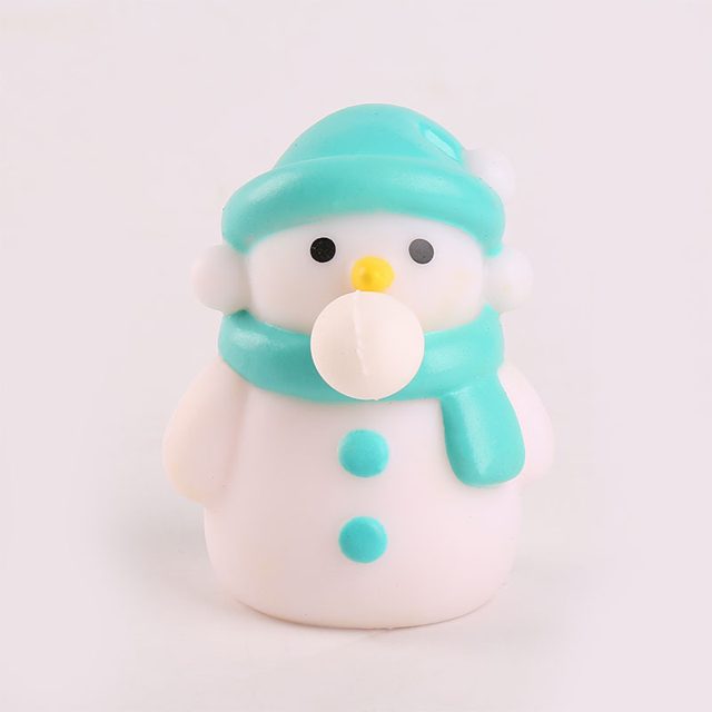 Squishy Snowman in a Teal Hat