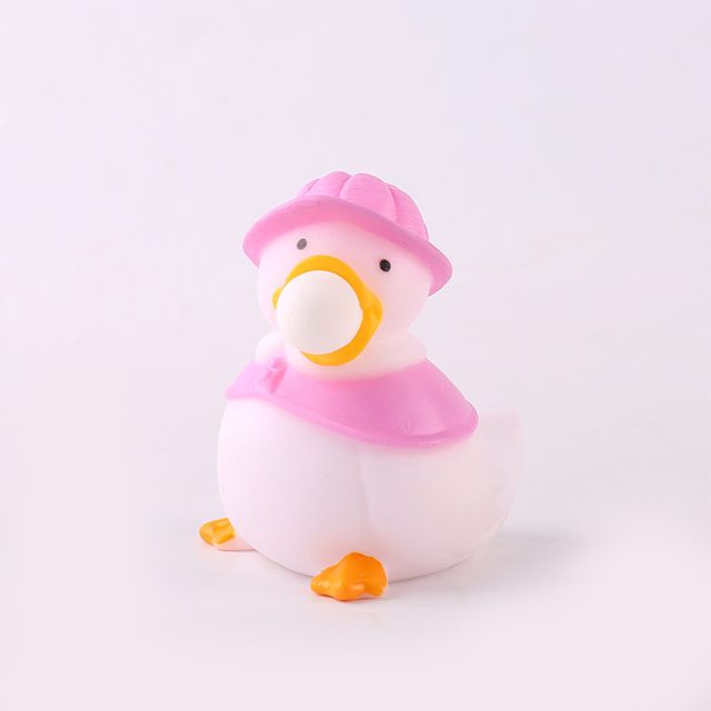Bubble-Blowing Pink Duckling Squishy