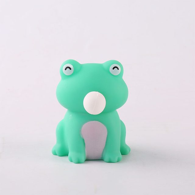 Bubble-Blowing Mint Frog Squishy