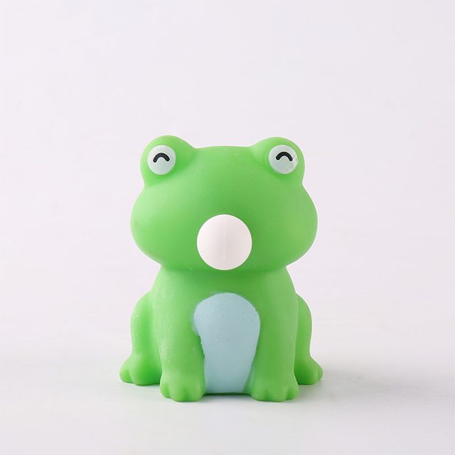 Bubble-Blowing Lime Frog Squishy