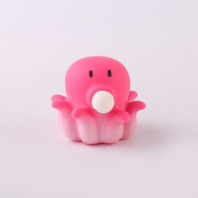 Bubble-Blowing Pink Octopus Squeeze Pal