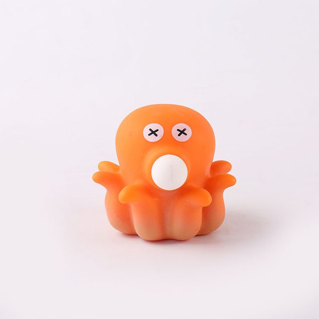Bubble-Blowing Orange Octopus Squeeze Pal