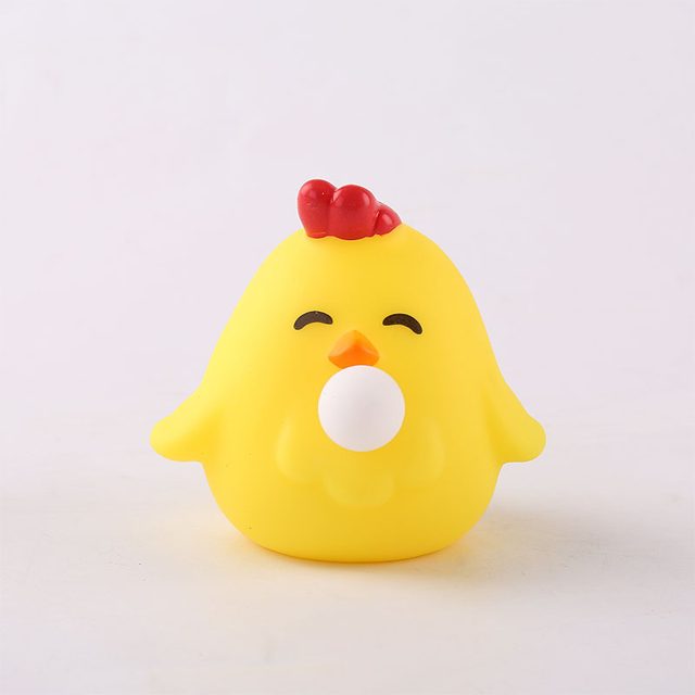 Bubble-Blowing Yellow Chick Squishy