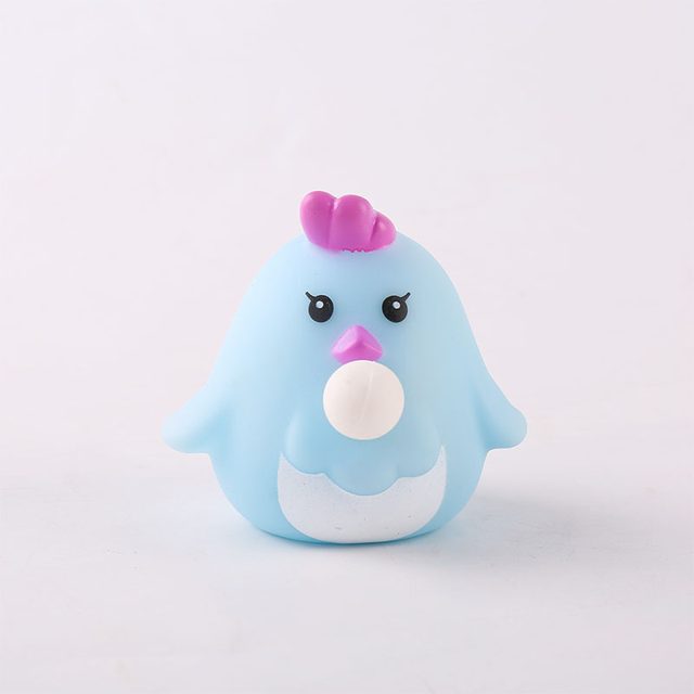 Bubble-Blowing Blue Chick Squishy