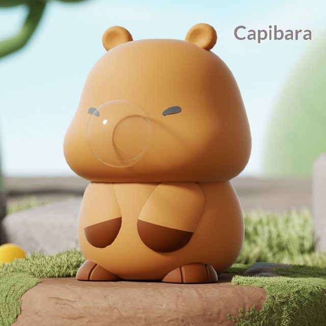 Bubble-Blowing Capybara Squishy