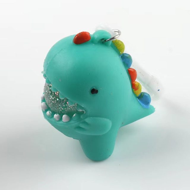 Teal Spike-Back Dino Keychain