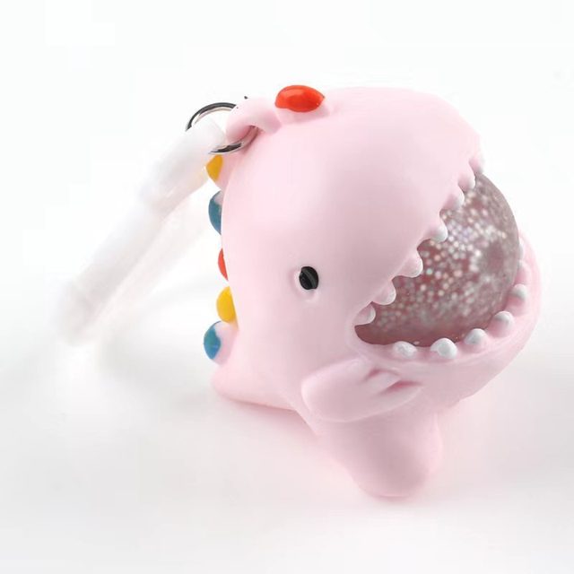 Pink Spike-Back Dino Keychain