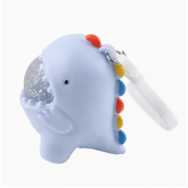 Sky-Blue Spike-Back Dino Keychain