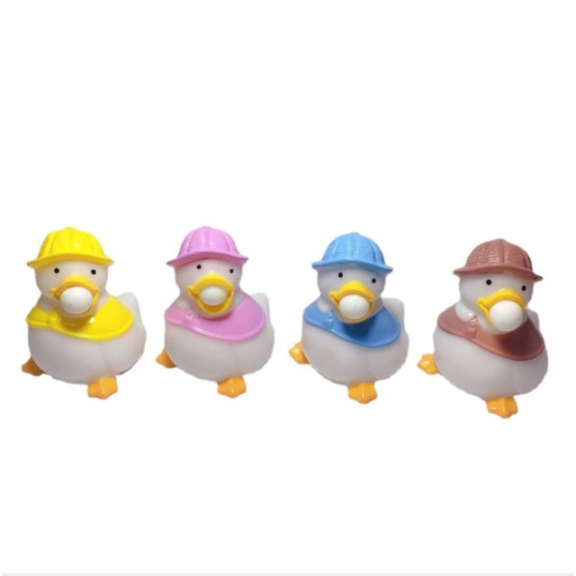 Hard-Hat Bubble-Blowing Duck Squishy