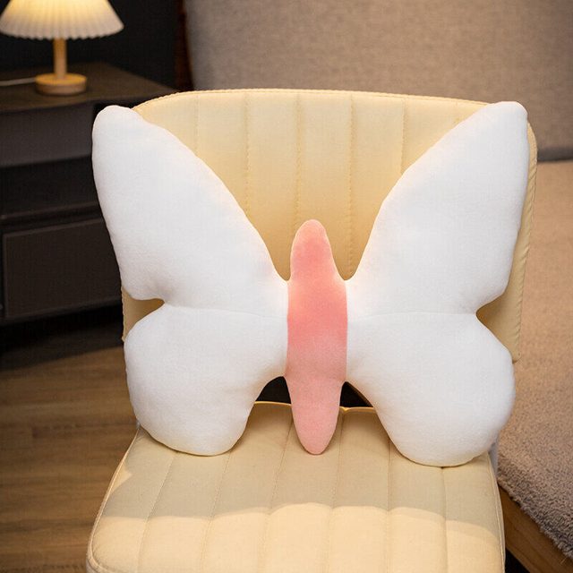 White Butterfly Cushion Plush