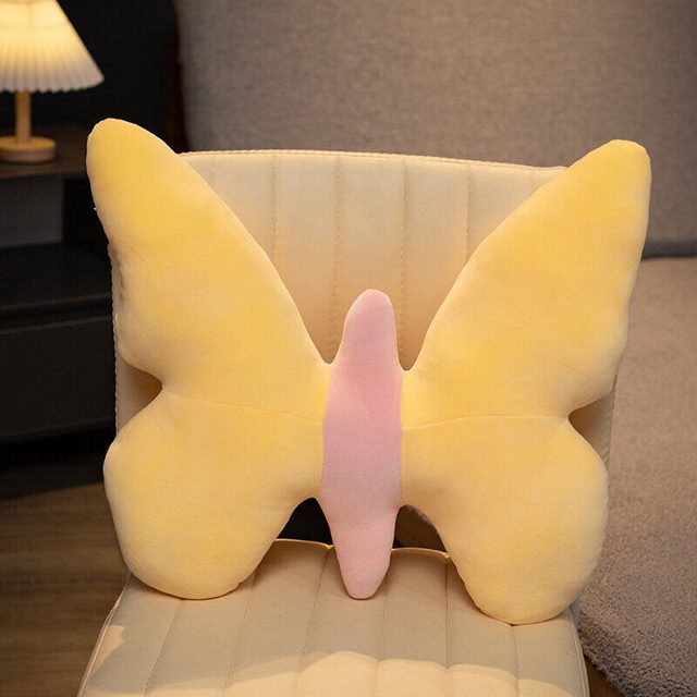 Yellow Butterfly Cushion Plush