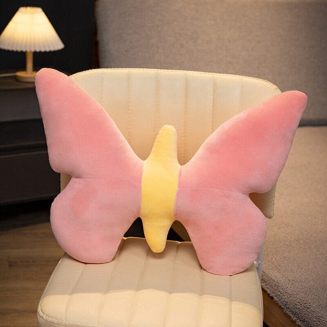 Pink Butterfly Cushion Plush