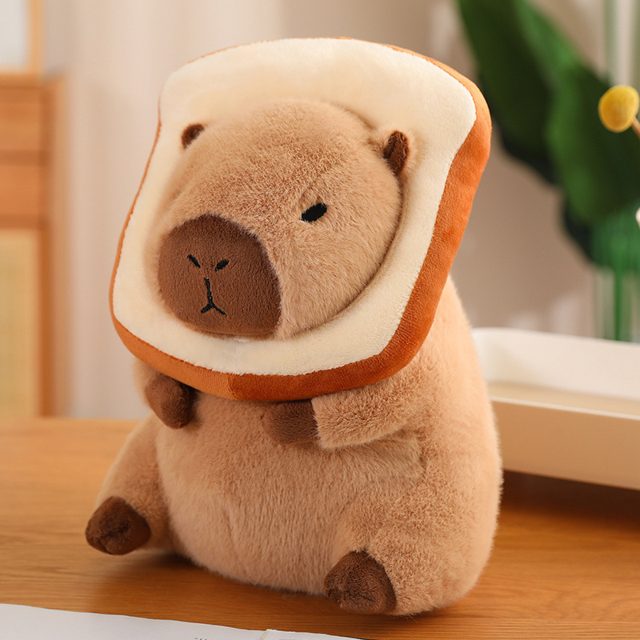Capybara in a Toast Hat Plushie