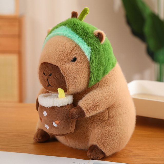 Capybara in Avocado Hood With Boba โ photo 2