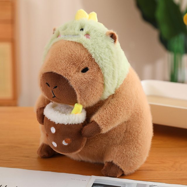 Capybara in Dino Hood With Boba โ photo 2