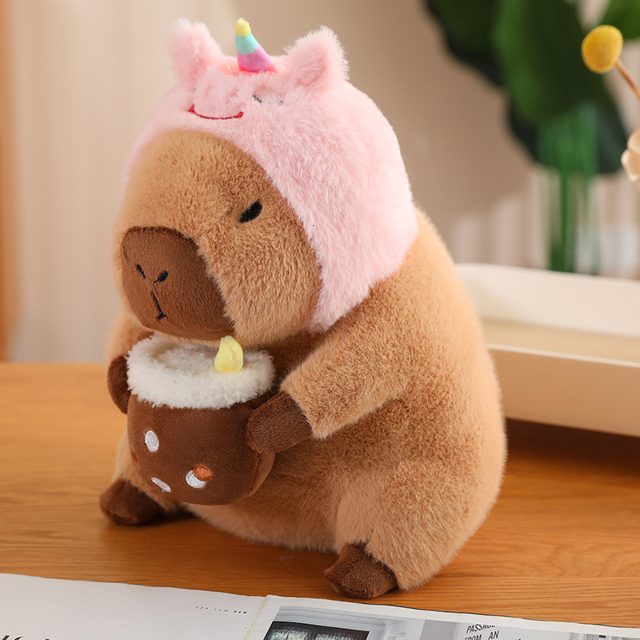 Boba Capybara in a Unicorn Hood Plush โ photo 2