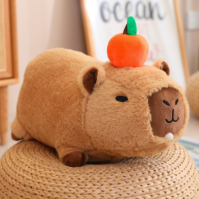 Chill Capybara Plush With Orange