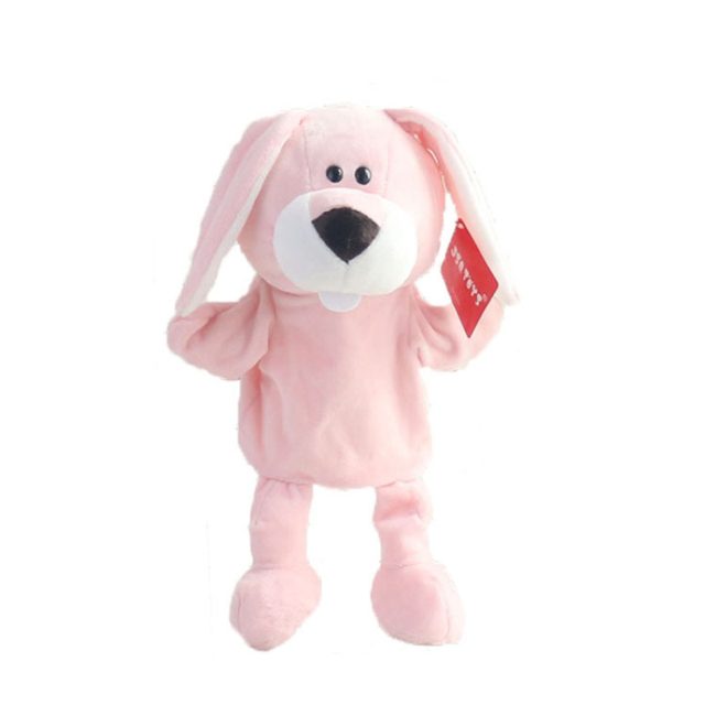 Floppy-Ear Pink Puppy Hand Puppet