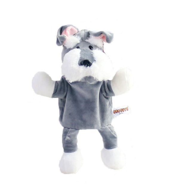 Whiskered Schnauzer Hand Puppet