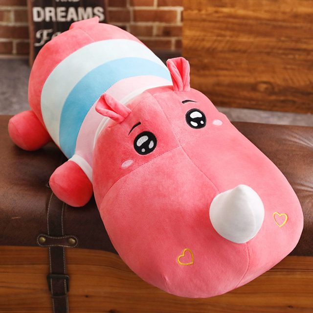 Pink Hippo Cuddle Bolster Plush