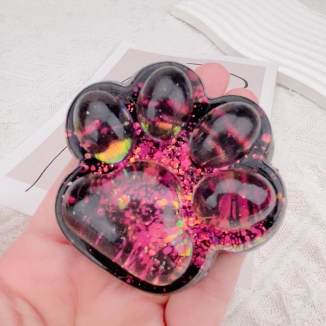Glitter Galaxy Paw Squishy (Pink)