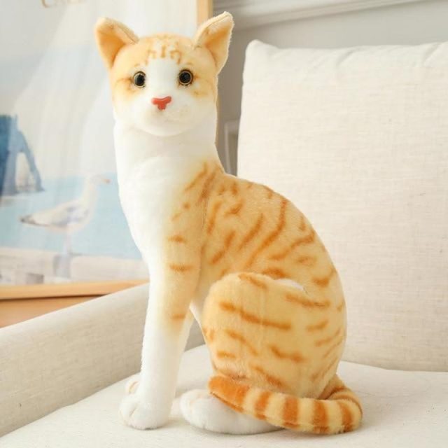 Lifelike Ginger Tabby Cat Plush