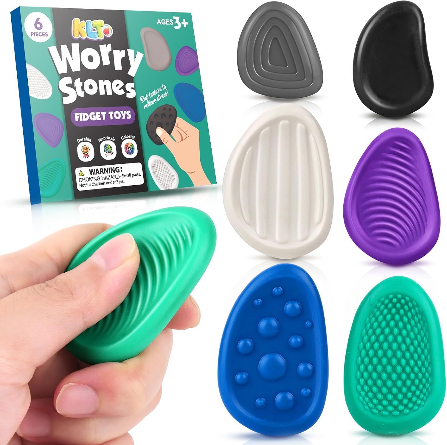 Childrens Sensory Stones Silicone Squeeze Toy — photo 4