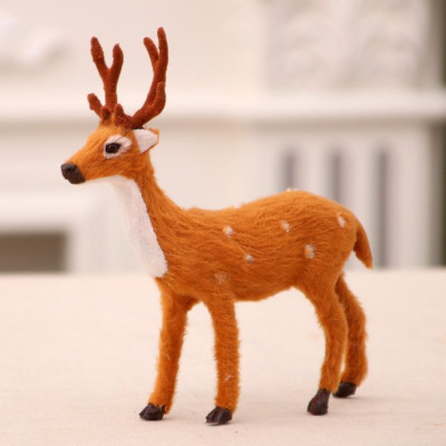 Tiny Furry Sika Deer Figurine
