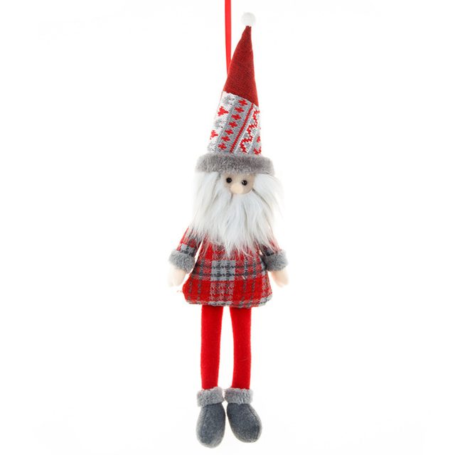 Dangly Santa Gnome Plush Ornament