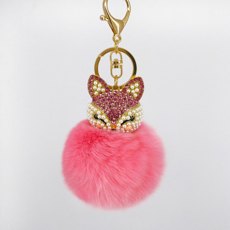 Civet Cat Diamond Hair Keychain