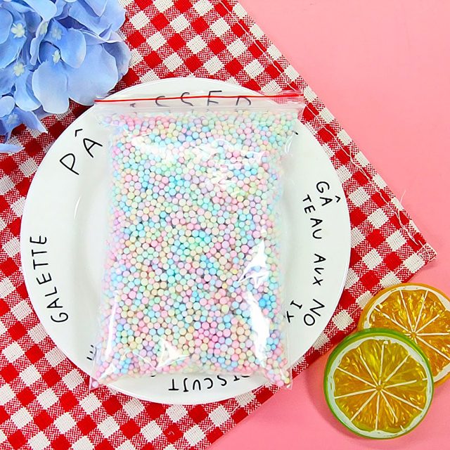 Pastel Rainbow Foam Bead Slime Filler