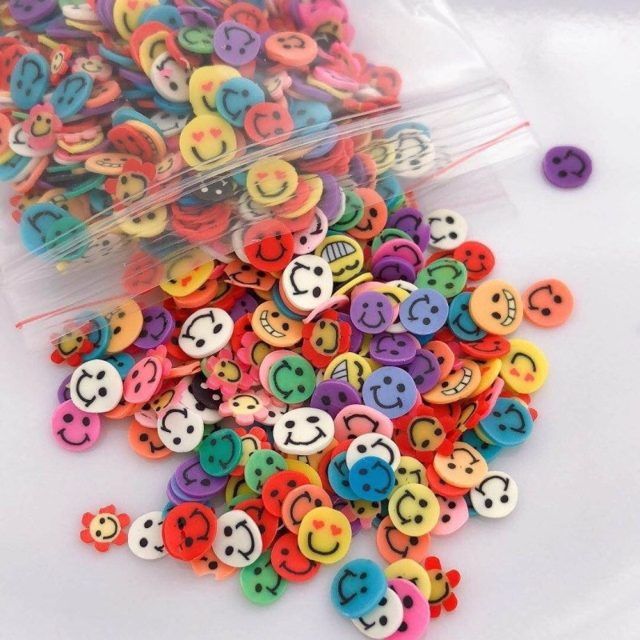 Smiley Face Clay Sprinkles Slime Filler