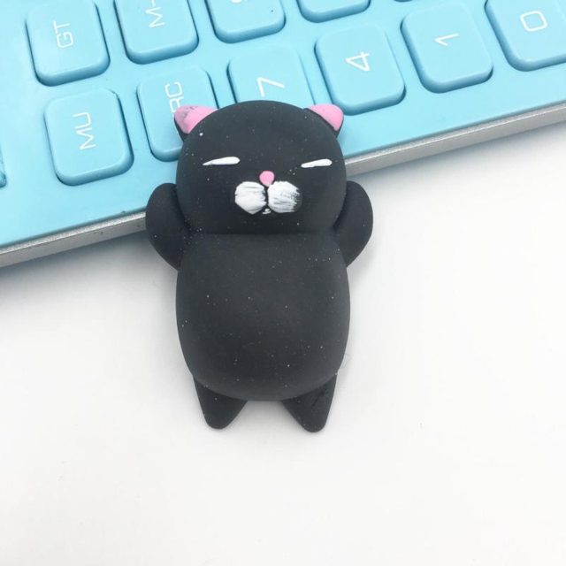 Sleepy Black Kitty Mochi Squishy