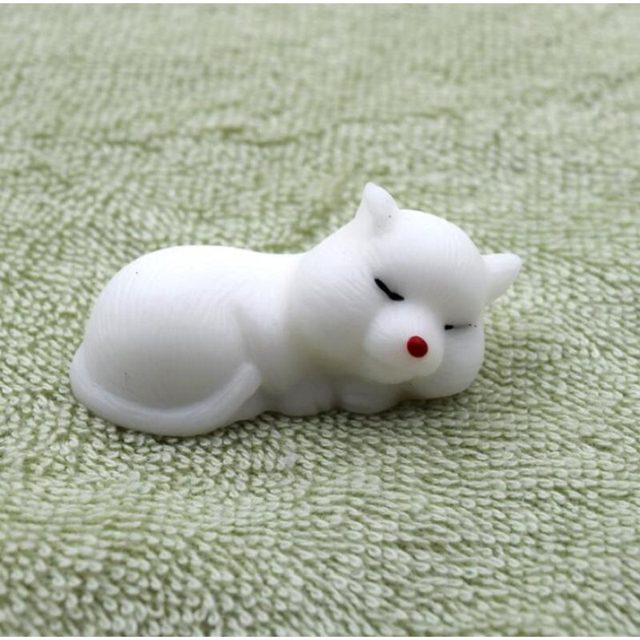 Napping White Mochi Kitty