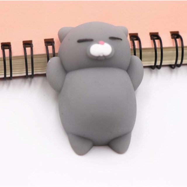 Sleepy Gray Kitty Mochi
