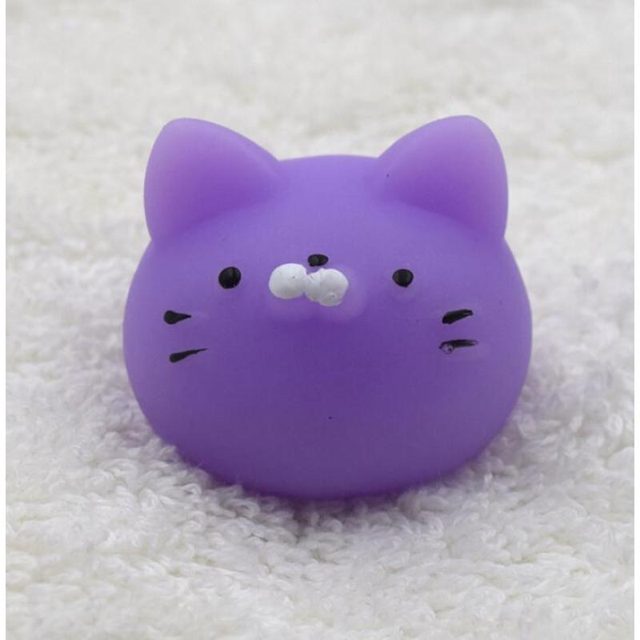 Purple Mochi Cat Face