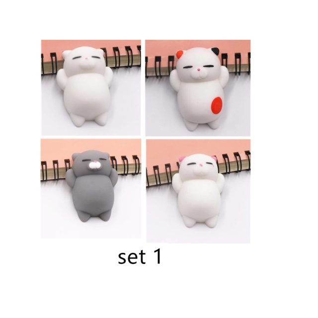 Sleepy Mochi Kitty Squishy Set
