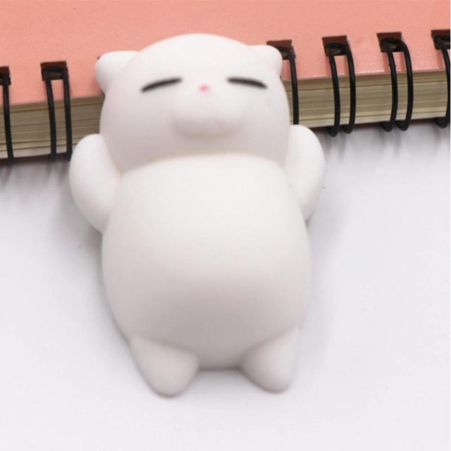 Sleepy White Mochi Kitty