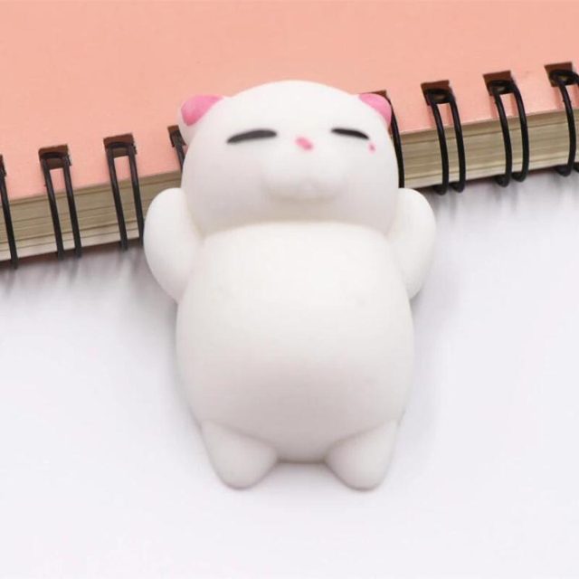 Sleepy White Kitty Mochi