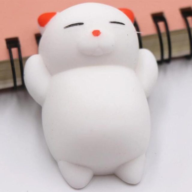 Lucky White Mochi Cat