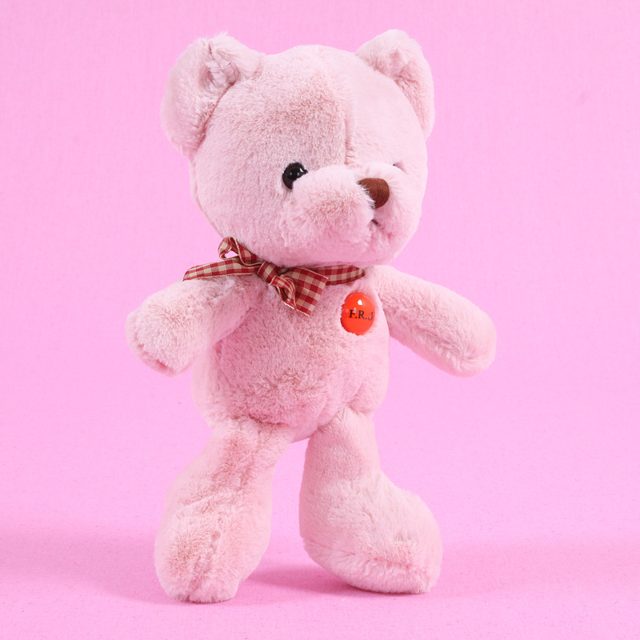 Mauve Cuddle Bear With Gingham Bow โ photo 3