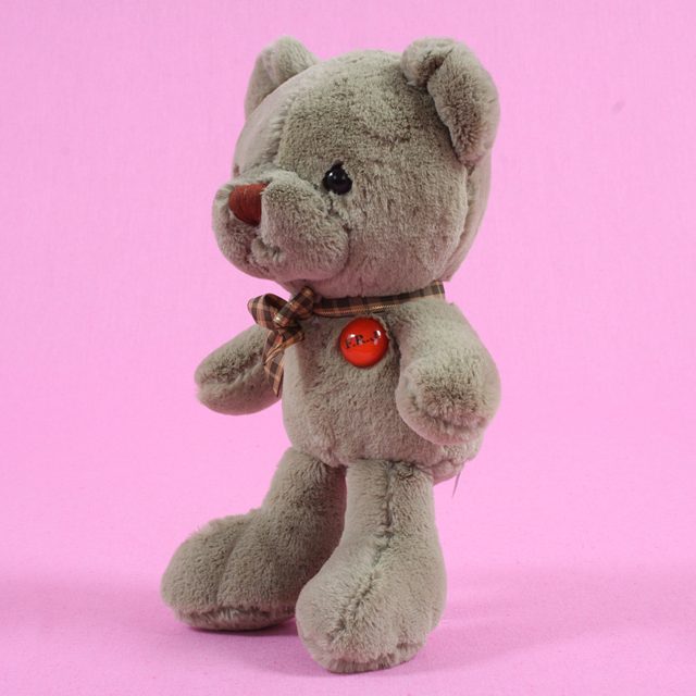 Mauve Cuddle Bear With Gingham Bow โ photo 4