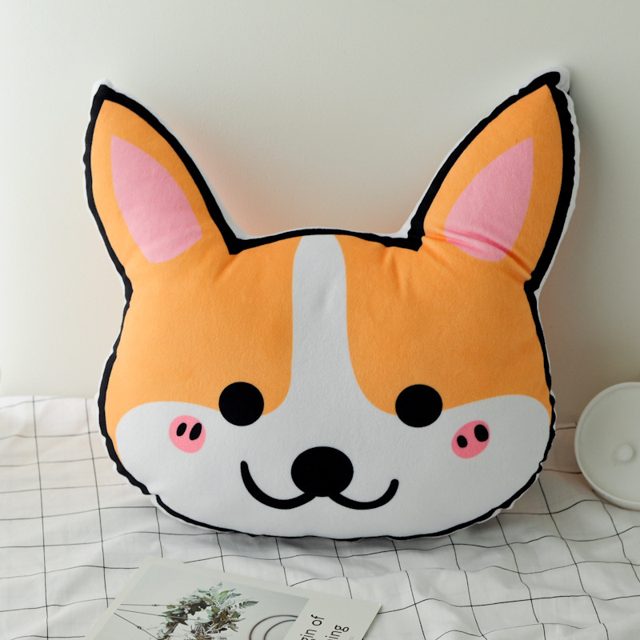 Smiley Corgi Face Pillow
