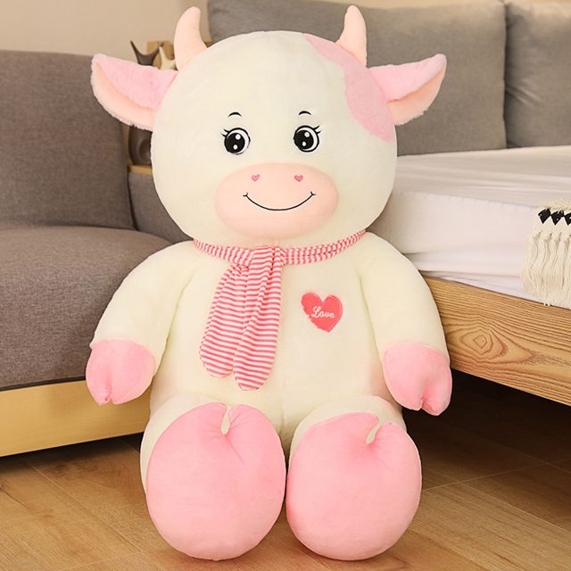 Pink Heart Scarf Cow Plush — photo 2